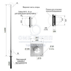 ОКК-11 опоры круглые конические высотой 11м