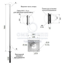 ОКК-7 опоры круглые конические высотой 7м