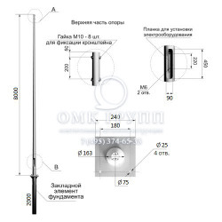 ОКК-8 опоры круглые конические высотой 8м