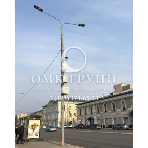 Опора освещения СП-700-9,0/11,0-ц силовая прямостоечная трубчатая
